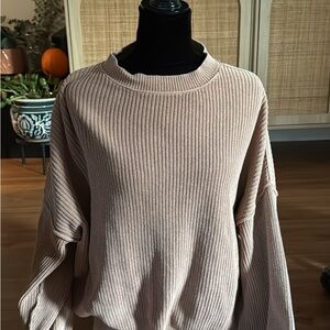 Aerie Ribbed Crew Neck Sweater - Cream